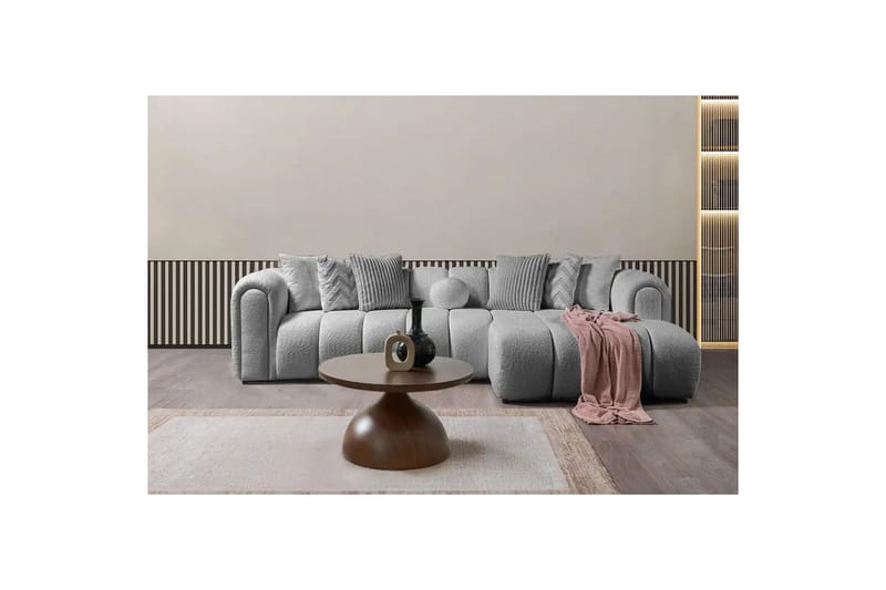 Varrel Soffa med Divan 3-sits - Grå - Möbler - Vardagsrum - Soffor - Divansoffa & schäslong