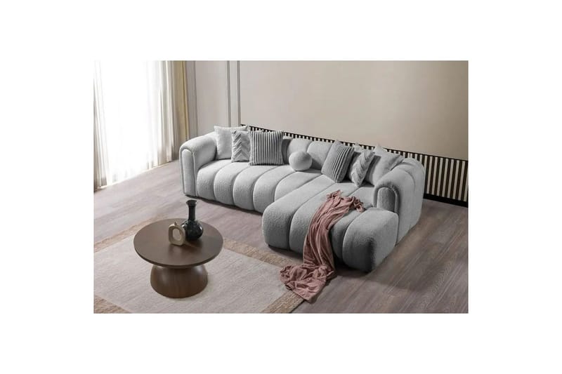 Varrel Soffa med Divan 3-sits - Grå - Möbler - Vardagsrum - Soffor - Divansoffa & schäslong