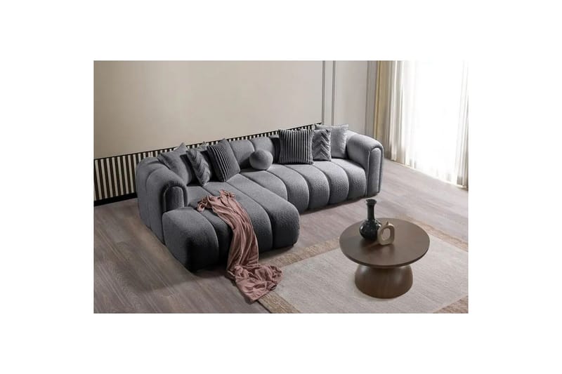 Varrel Soffa med Divan 3-sits - Mörkgrå - Möbler - Vardagsrum - Soffor - Divansoffa & schäslong