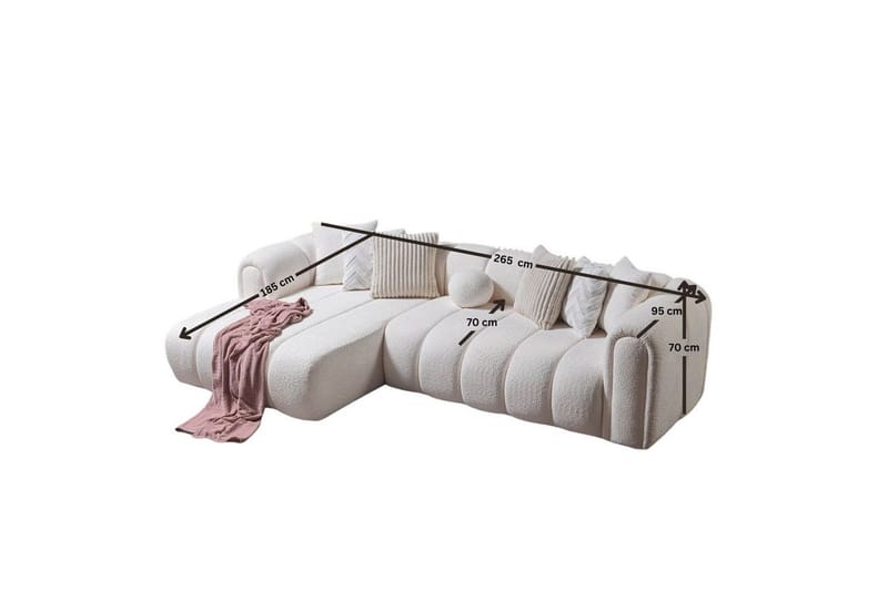 Varrel Soffa med Divan 3-sits - Vit - Möbler - Vardagsrum - Soffor - Divansoffa & schäslong