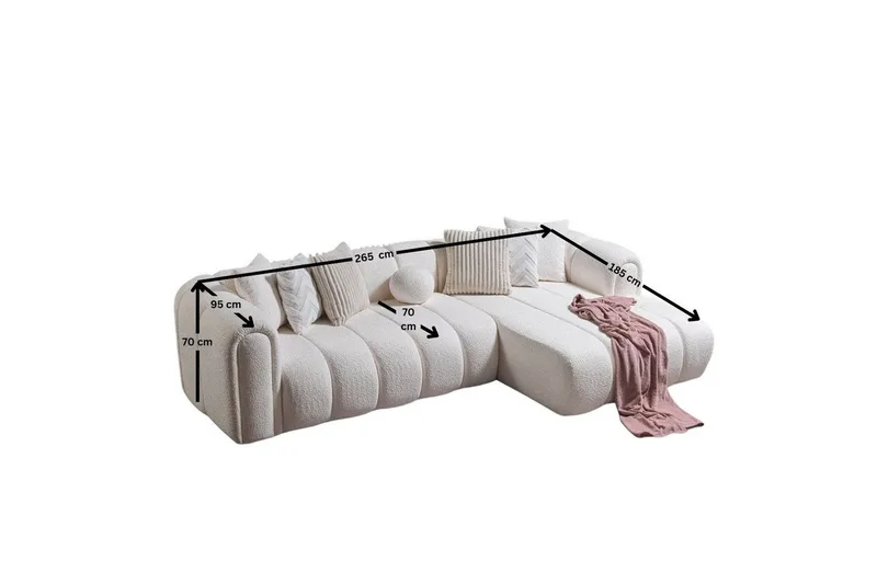 Varrel Soffa med Divan 3-sits - Vit - Möbler - Vardagsrum - Soffor - Divansoffa & schäslong