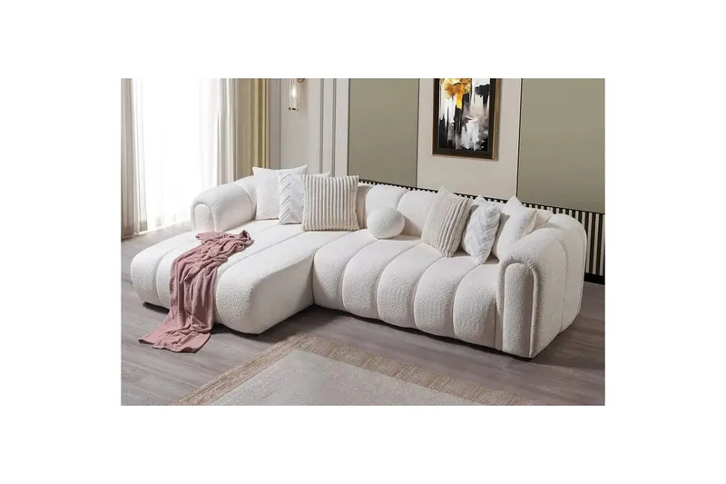 Varrel Soffa med Divan 3-sits - Vit - Möbler - Vardagsrum - Soffor - Divansoffa & schäslong
