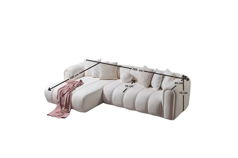 Varrel Soffa med Divan 3-sits - Vit - Möbler - Vardagsrum - Soffor - Divansoffa & schäslong