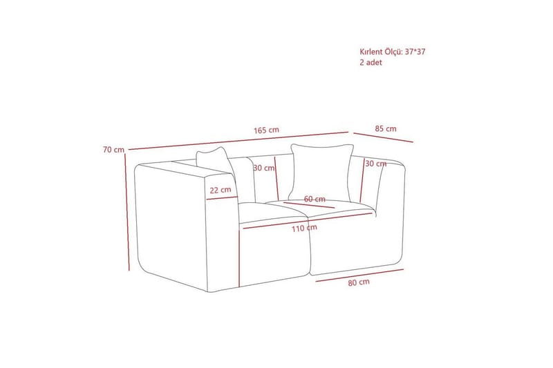 Veyno Soffa 2-sits - Cream - Möbler - Vardagsrum - Soffor - Modulsoffor - Komplett modulsoffa