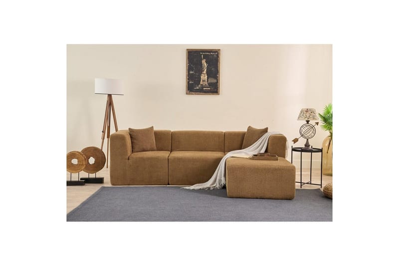 Veyno Soffa med Divan 3-sits - Brun - Möbler - Vardagsrum - Soffor - Divansoffa & schäslong