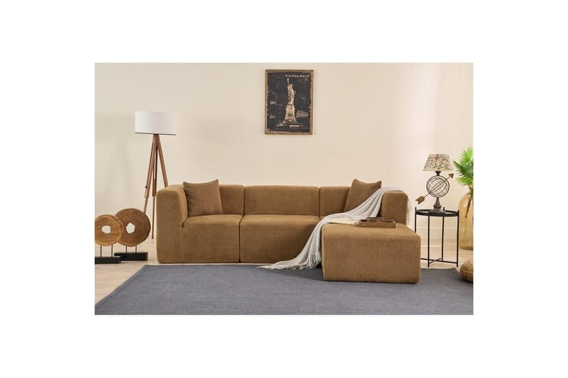 Veyno Soffa med Divan 3-sits - Brun - Möbler - Vardagsrum - Soffor - Divansoffa & schäslong
