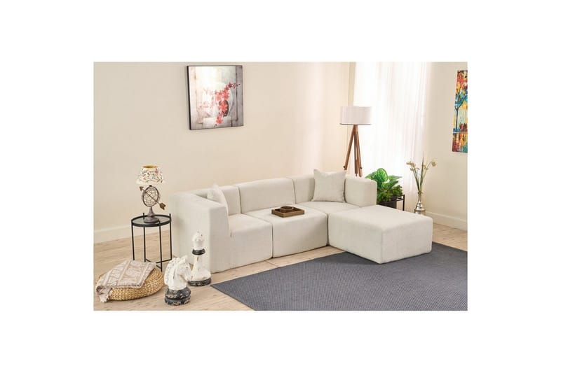 Veyno Soffa med Divan 3-sits - Cream - Möbler - Vardagsrum - Soffor - Divansoffa & schäslong