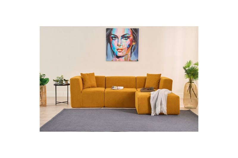 Veyno Soffa med Divan 3-sits - Orange - Möbler - Vardagsrum - Soffor - Divansoffa & schäslong