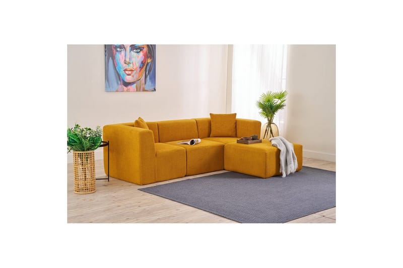 Veyno Soffa med Divan 3-sits - Orange - Möbler - Vardagsrum - Soffor - Divansoffa & schäslong