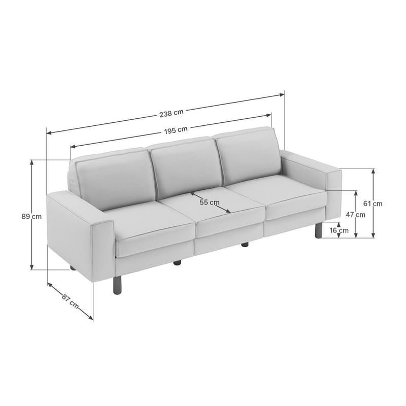Vilsa 3-sits Soffa - Gul - Möbler - Vardagsrum - Soffor - 3-sits soffor