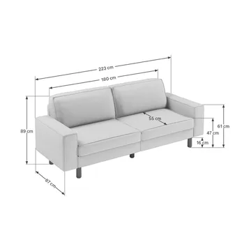 Vilsa 3-sits Soffa - Ivory - Möbler - Vardagsrum - Soffor - Sammetssoffor