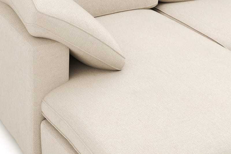 Visby 4-sits L-formad Djup Vändbar Soffa med Divan i Tyg - Beige - Möbler - Vardagsrum - Soffor - Divansoffa & schäslong