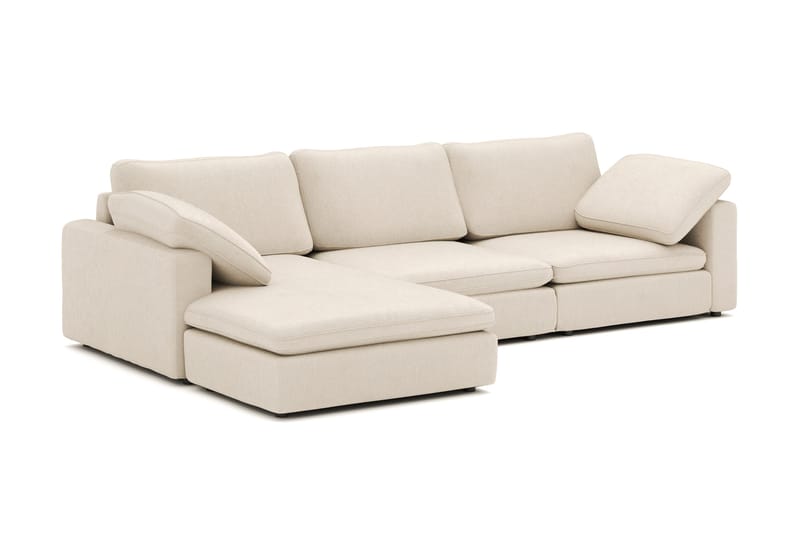 Visby 4-sits L-formad Djup Vändbar Soffa med Divan i Tyg - Beige - Möbler - Vardagsrum - Soffor - Divansoffa & schäslong