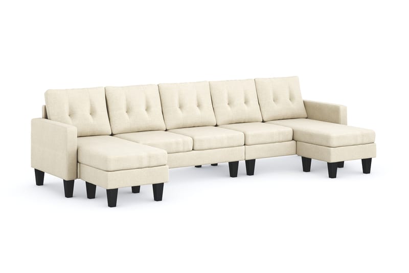 Vislanda 5-sits Soffa med Dubbeldivan - Beige - Möbler - Vardagsrum - Soffor - U-soffor
