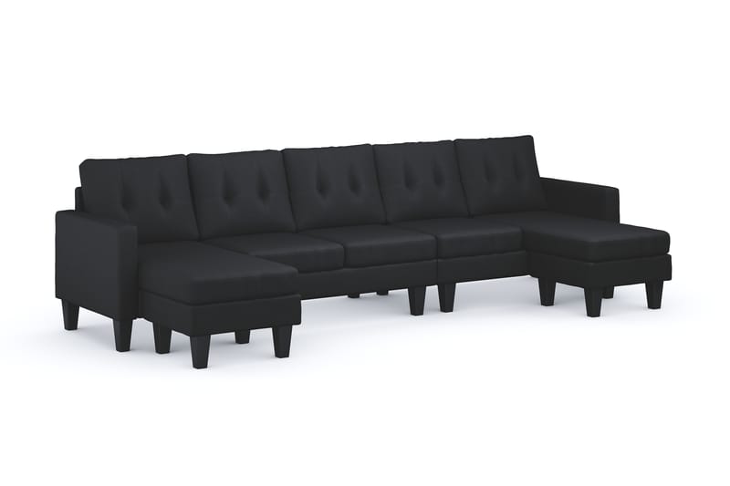 Vislanda 5-sits Soffa med Dubbeldivan - Svart - Möbler - Vardagsrum - Soffor - U-soffor