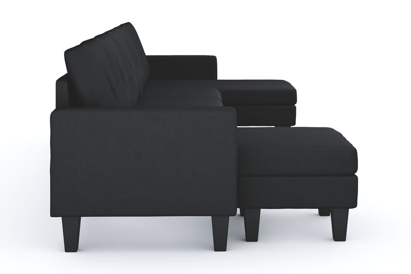 Vislanda 5-sits Soffa med Dubbeldivan - Svart - Möbler - Vardagsrum - Soffor - U-soffor