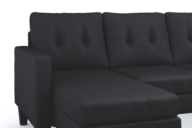 Vislanda 5-sits Soffa med Dubbeldivan - Svart - Möbler - Vardagsrum - Soffor - U-soffor