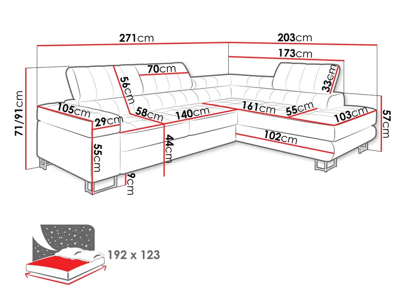 Warwick 4-sits Soffa med Schäslong Vänster - Möbler - Vardagsrum - Soffor - Hörnsoffor