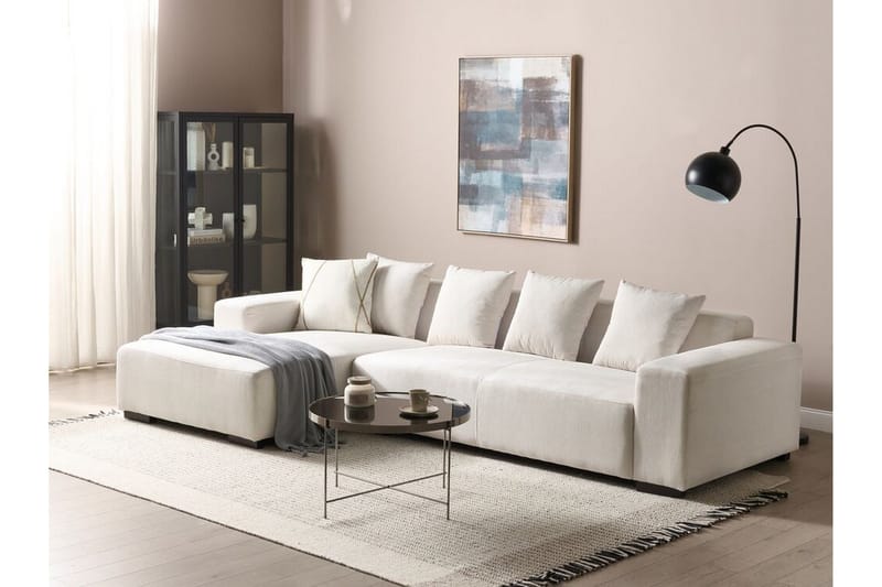 Westerfeld 4-sits Vänster L-formad Hörnsoffa 285 cm i Manchestertyg - Vit - Möbler - Vardagsrum - Soffor - Divansoffa & schäslong