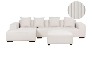 Westerfeld 4-sits Vänster L-formad Hörnsoffa i Kordsammet - Vit - Möbler - Vardagsrum - Soffor - Divansoffa & schäslong