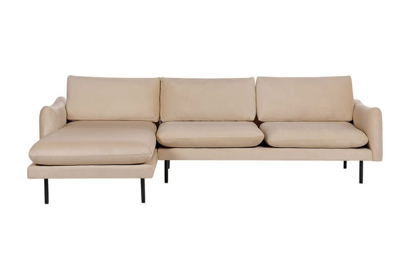 Woodal Hörnsoffa 4-sits, Beige/Svart
