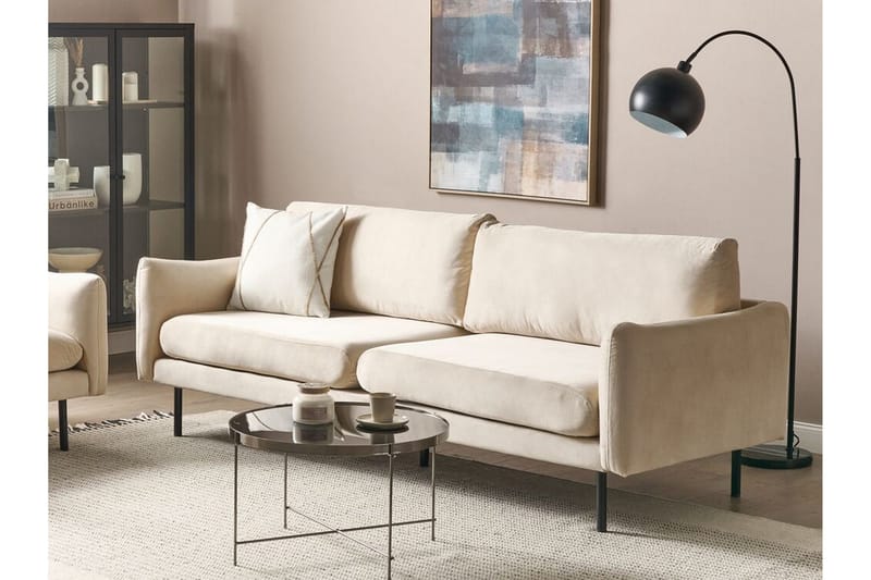 Woodal Soffa 3-sits - Beige/Svart - Möbler - Vardagsrum - Soffor - Sammetssoffor