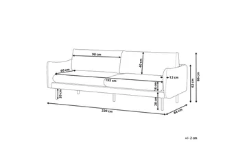 Woodal Soffa 3-sits - Beige/Svart - Möbler - Vardagsrum - Soffor - Sammetssoffor