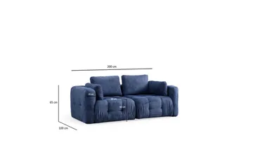 Yvara Soffa 2-sits - Marinblå - Möbler - Vardagsrum - Soffor - Modulsoffor - Komplett modulsoffa
