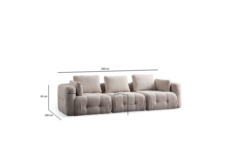 Yvara Soffa 3-sits - Beige - Möbler - Vardagsrum - Soffor - 3-sits soffor