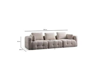 Yvara Soffa 3-sits - Beige - Möbler - Vardagsrum - Soffor - Modulsoffor - Komplett modulsoffa