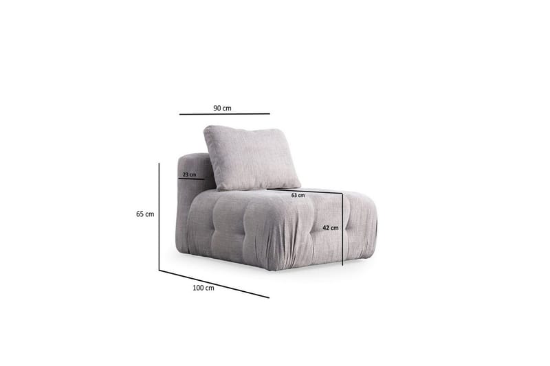 Yvara Soffa 3-sits - Grå - Möbler - Vardagsrum - Soffor - Modulsoffor - Komplett modulsoffa