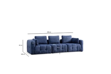 Yvara Soffa 3-sits - Marinblå - Möbler - Vardagsrum - Soffor - Modulsoffor - Komplett modulsoffa