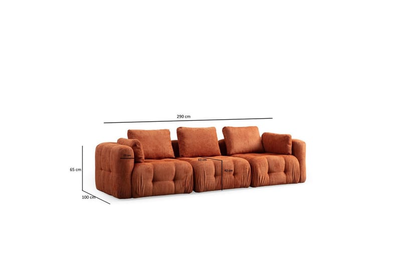Yvara Soffa 3-sits - Orange - Möbler - Vardagsrum - Soffor - 3-sits soffor