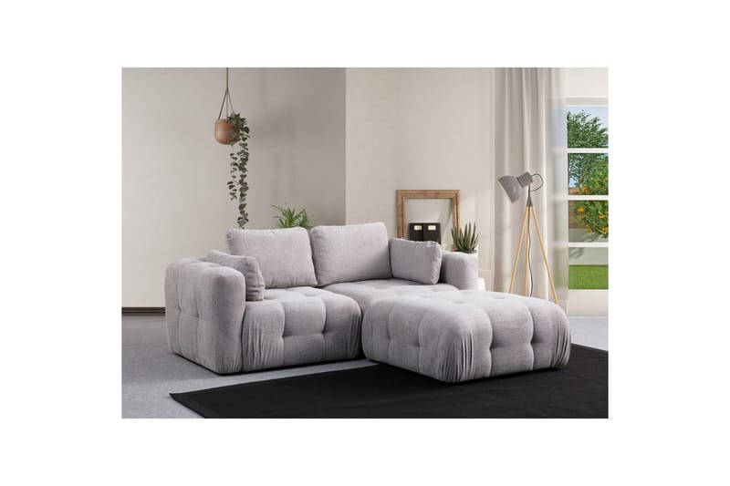 Yvara Soffa med Divan 2-sits, Ljusgrå