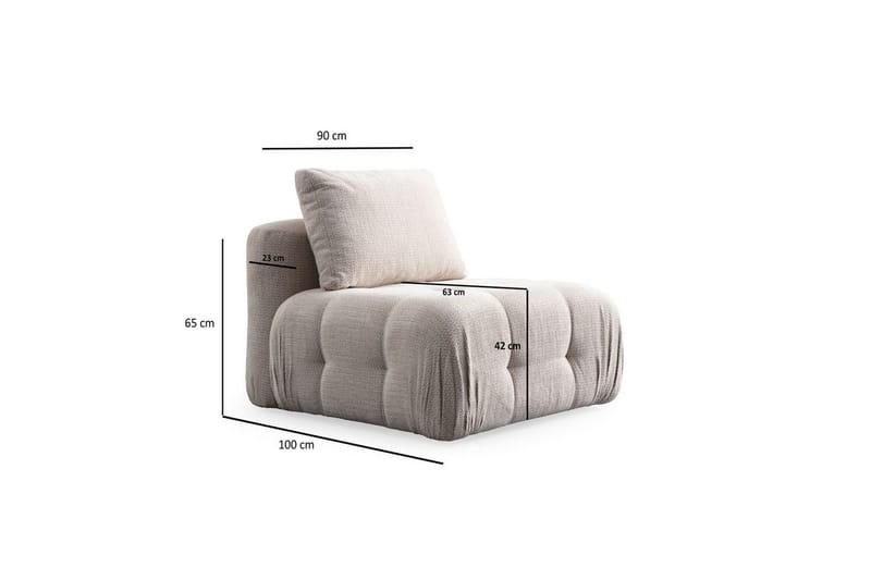 Yvara Soffa med Divan 4-sits - Beige - Möbler - Vardagsrum - Soffor - Modulsoffor - Komplett modulsoffa