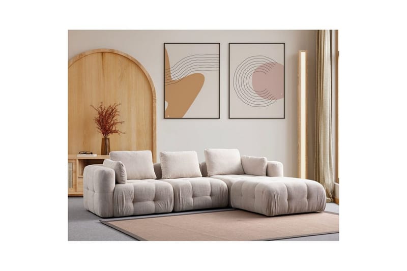 Yvara Soffa med Divan 4-sits - Beige - Möbler - Vardagsrum - Soffor - Modulsoffor - Komplett modulsoffa