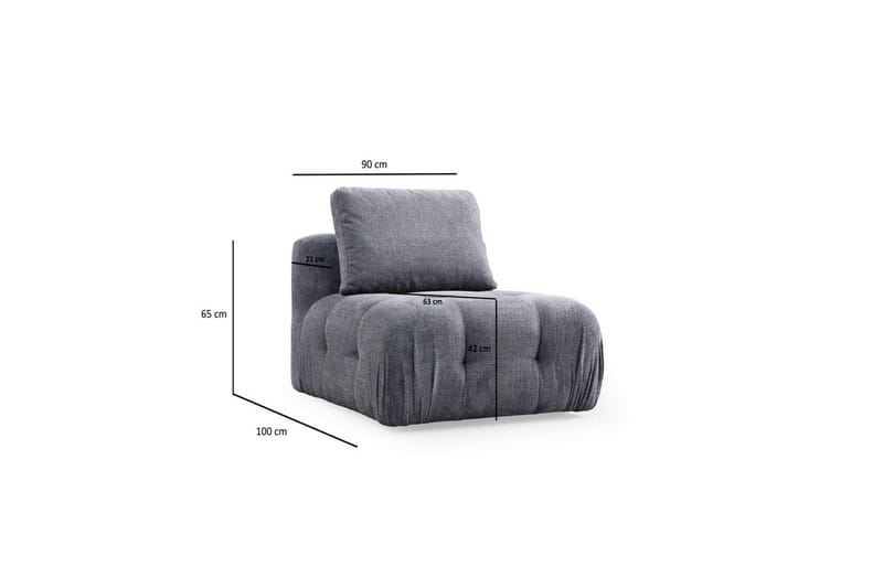 Yvara Soffa med Divan 4-sits - Grå - Möbler - Vardagsrum - Soffor - Modulsoffor - Komplett modulsoffa