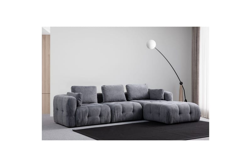 Yvara Soffa med Divan 4-sits - Grå - Möbler - Vardagsrum - Soffor - Modulsoffor - Komplett modulsoffa