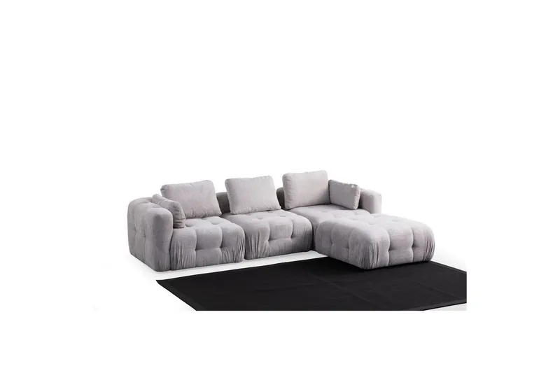 Yvara Soffa med Divan 4-sits - Ljusgrå - Möbler - Vardagsrum - Soffor - Modulsoffor - Komplett modulsoffa