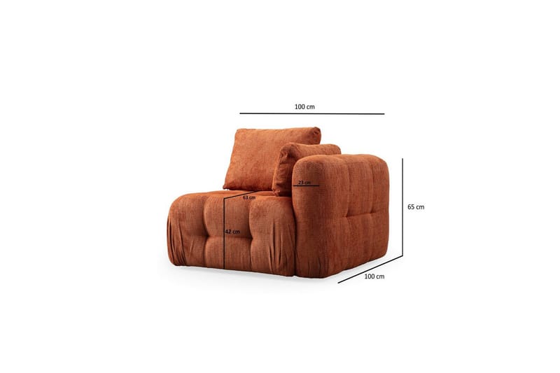 Yvara Soffa med Divan 4-sits - Orange - Möbler - Vardagsrum - Soffor - Divansoffa & schäslong