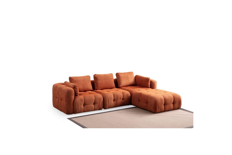 Yvara Soffa med Divan 4-sits - Orange - Möbler - Vardagsrum - Soffor - Divansoffa & schäslong