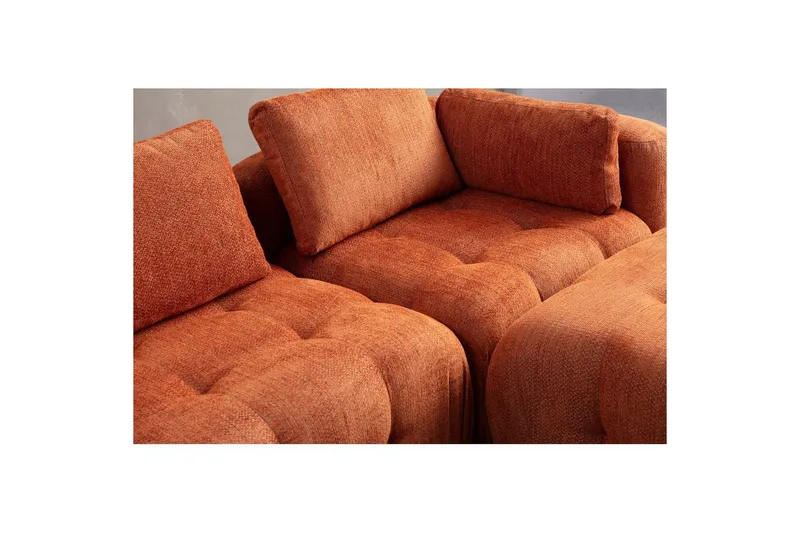 Yvara Soffa med Divan 4-sits - Orange - Möbler - Vardagsrum - Soffor - Modulsoffor - Komplett modulsoffa