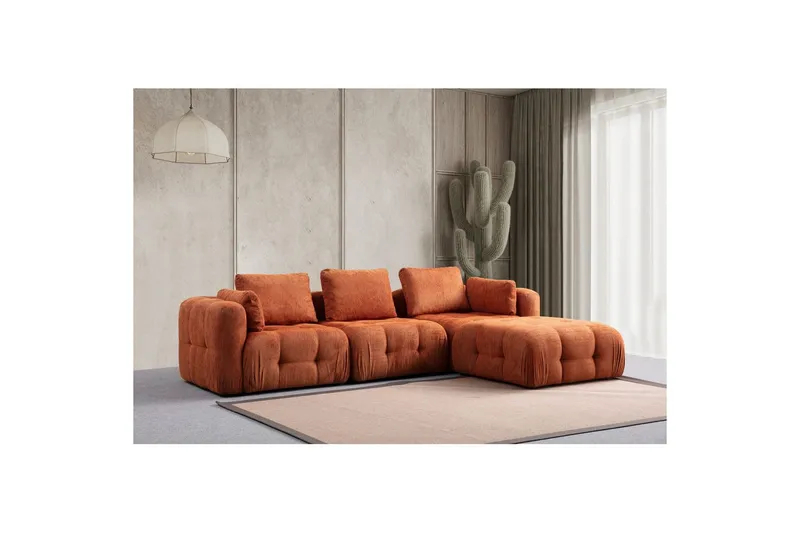Yvara Soffa med Divan 4-sits - Orange - Möbler - Vardagsrum - Soffor - Divansoffa & schäslong
