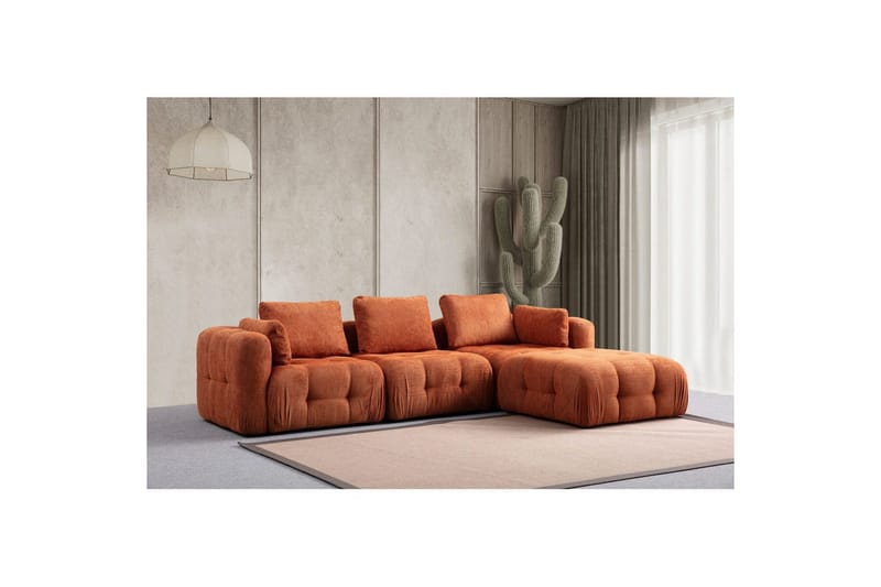 Yvara Soffa med Divan 4-sits - Orange - Möbler - Vardagsrum - Soffor - Modulsoffor - Komplett modulsoffa