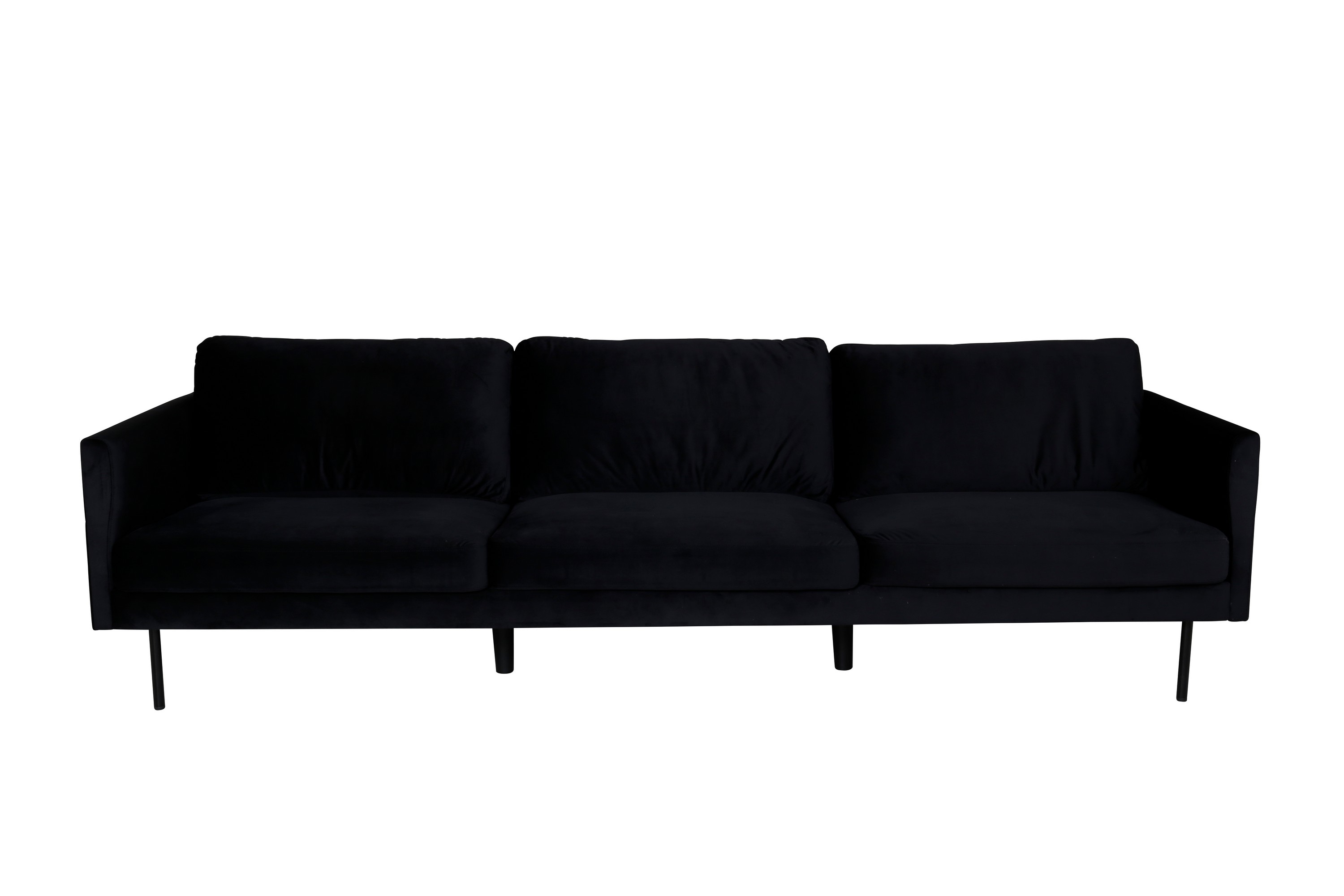 zoom 3-sits soffa sammet - svart