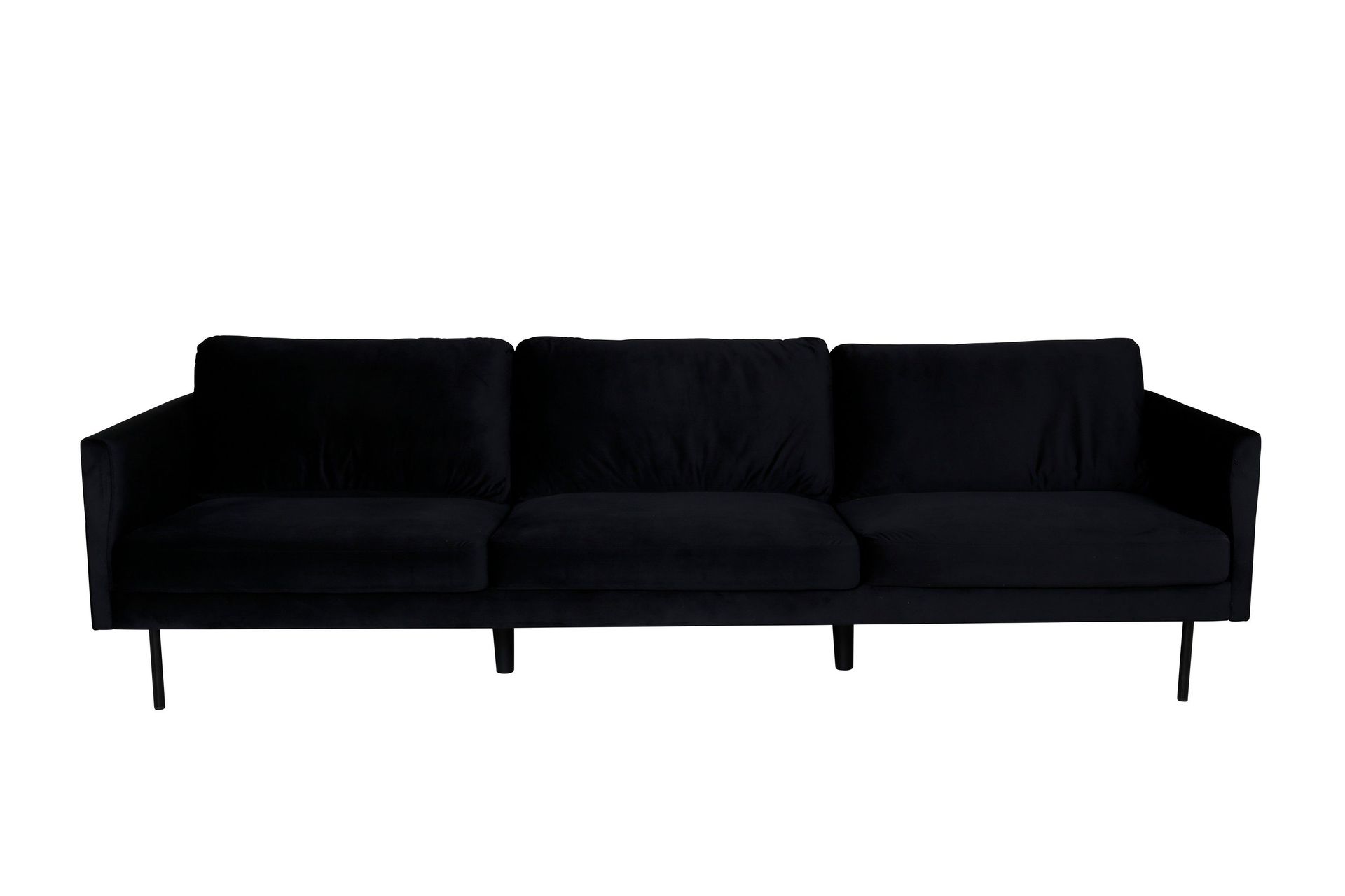 zoom 3-sits soffa sammet - svart