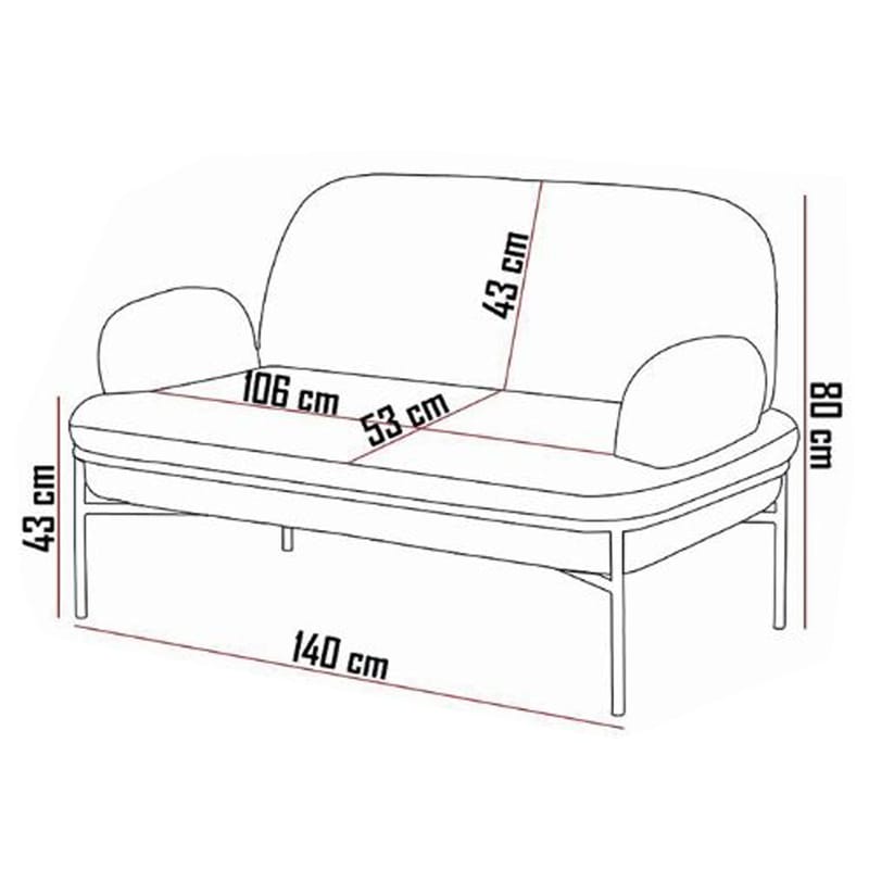 Zyricus 2-sits Soffa Teddy - Tegelröd - Möbler - Vardagsrum - Soffor - 2-sits soffor
