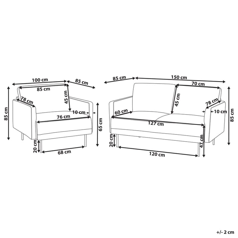 Soffset Breda - Rosa, Svart - Möbler - Vardagsrum - Fåtöljer