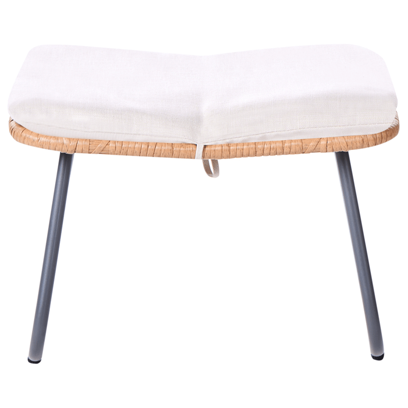 Stol utomhus Mestre med Fotpall Konstrotting - Naturlig/svart/beige - Utemöbler - Utestolar & fåtöljer - Utefåtöljer & loungefåtöljer