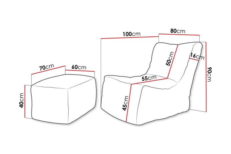 Afridi Sittpuff Utomhus 100 cm - Beige - Möbler - Vardagsrum - Stolar & sittmöbler - Sittpuff